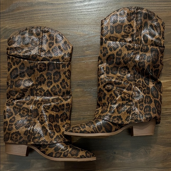 Western Leopard Print Women's Boots Size 9.5/42